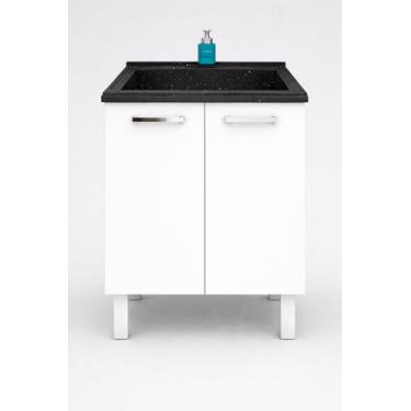 Imagem de Gabinete De Aço Para Lavanderia 60cmTanque Preto Cozimax