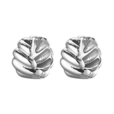 Imagem de Brincos De Argola Em Aço Inoxidável Banhados a Ouro, Estilo Croissant,