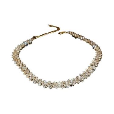 Imagem de Colares Choker De Moda Feminina Com Strass Em Rosa, Roxo E Dourado, Jo