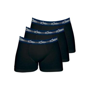 Imagem de Kit com 3 Cuecas Boxer Zorba 702, Preto, M