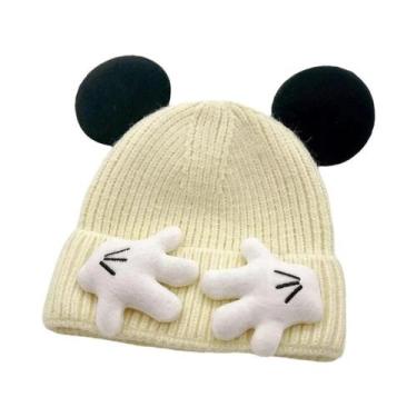Imagem de Gorro De Lã Quente De Inverno Para Crianças Com Orelhas De Rato, Boné 