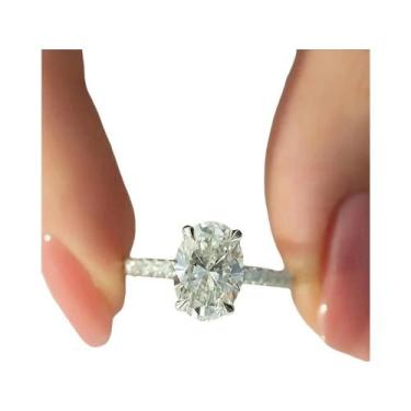 Imagem de Anel De Noivado E Casamento Feminino Em Prata Esterlina 925 Com Zircôn