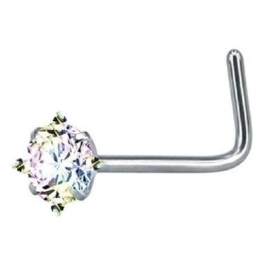 Imagem de Piercing Nariz Nostril Quadrado Zirconia 3Mm Furtacor Em L - De Castro
