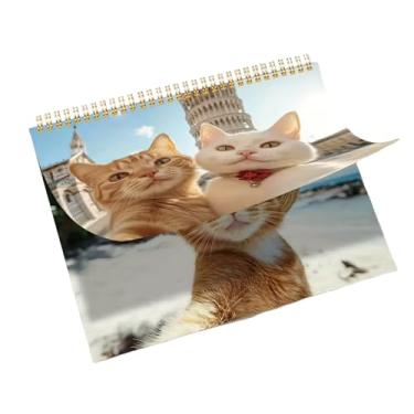 Imagem de Calendário de parede para gatos 2026, ferramenta de planejamento de 12 meses - Calendário de parede de animal fofo, para casa, sala de estar, quarto, estudo, escola, sala de aula, escritório, oficina
