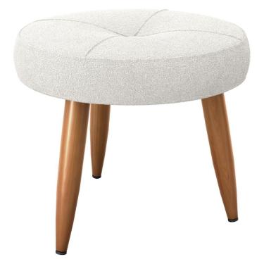 Imagem de Puff Decorativa Redondo Marici Boucle Bege