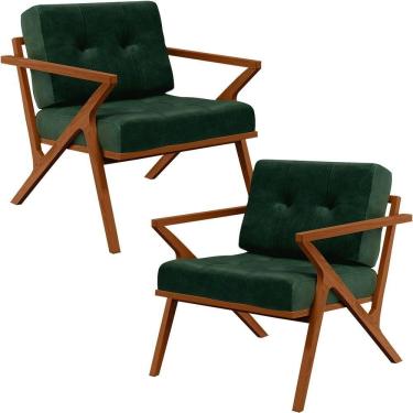 Imagem de Kit 02 Poltronas Com Cintas De Corano Facto Verde Musgo