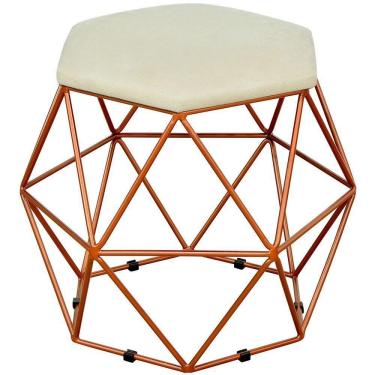 Imagem de Puff Aramado Bronze Six L02 Suede Bege