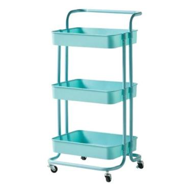 Imagem de Fruteira Reforçada de Aço Organizadora com Rodinha 3 Andares para Cozi