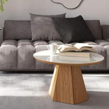 Imagem de Mesa de Centro Base Hexagonal MDF 70cm Dalla Costa