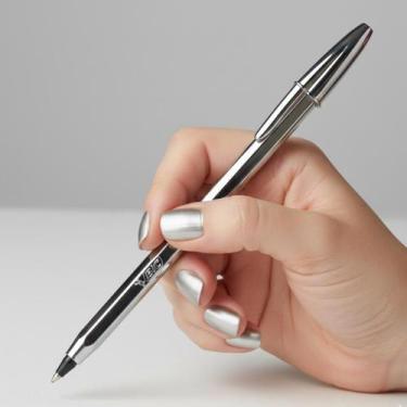 Imagem de Caneta Preta Celebration Corpo Prata Modelo premium cor nova - Bic