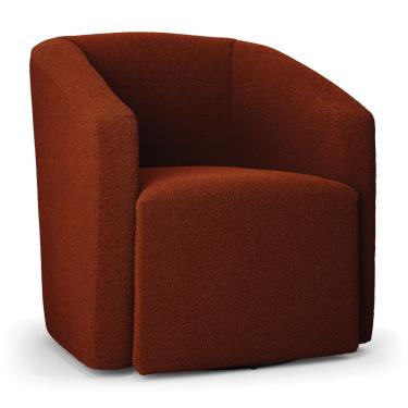 Imagem de Poltrona Sala de Estar Base Giratória Stella Max Bouclê Terracota D03 - D'Rossi