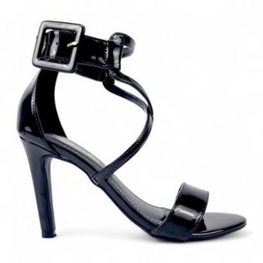 Imagem de Sandália Salto Alto Tiras Cruzadas Com Fivela-Feminino