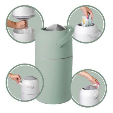 Imagem de Lixeira Anti Odor Magica de Fraldas Antibacteriana - Baby Mel, Verde-c