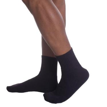 Imagem de KIT com 3 pares de meias esportiva cano longo Selene, 39 a 43, Preto