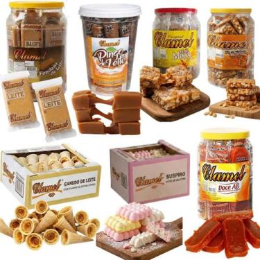 Imagem de Super Kit 200 Doces Abobora Pingo de Leite Tabletes Cremosos Canudos S