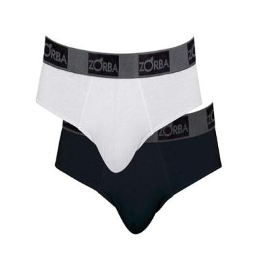 Imagem de Kit/2 Cuecas Zorba 632716 T.P/GG, P, 027, Branco, Preto
