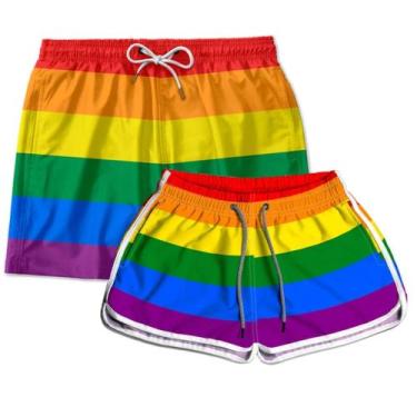 Imagem de Short Praia Kit Mozão - USE MASTER, Arco íris, G (masc) GG (fem)