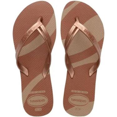 Imagem de Chinelo Havaianas Feminino Elegance Print, Rose gold, 39-40