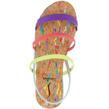 Imagem de Sandalia Flatform Brilho Ellen Somileve Tira Reta Strass, Preto, 37