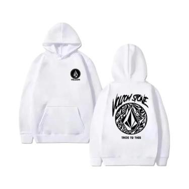 Imagem de Moletom Unissex Volcom Stone Dupla Face 2025: Moda Casual, Estampa Grá