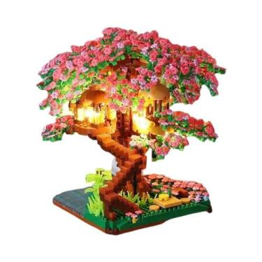 Imagem de Blocos Micro De Árvore De Flor De Cerejeira Com Luzes LED, Decoração 3