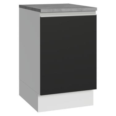 Imagem de Balcão De Cozinha 50cm 1 Porta Bp Glamy Madesa Branco/preto
