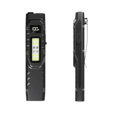 Imagem de Lanterna Tática Recarregável USB Com Luz COB Em Liga De Alumínio, IPX4