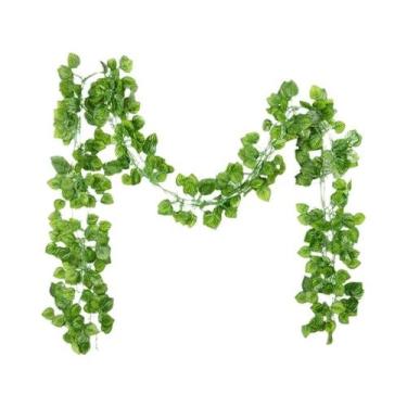 Imagem de Guirlanda De Folhas De Hera Verde 2,1M, Planta Artificial De Seda Para