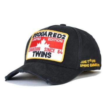 Imagem de Boné de beisebol DSQUAREDS TWINS para homens e mulheres - preto - yiwe