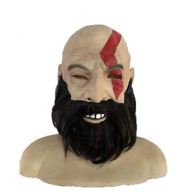 Imagem de Máscara Cosplay Kratos Halloween, Carnaval, Páscoa, látex 300g - yiwei