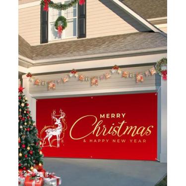 Imagem de Capa de banner de porta de garagem Singingin Merry Christmas 183x396cm