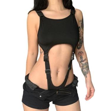 Imagem de Macacão de lingerie Babydoll Punk sem mangas - SINROYEE