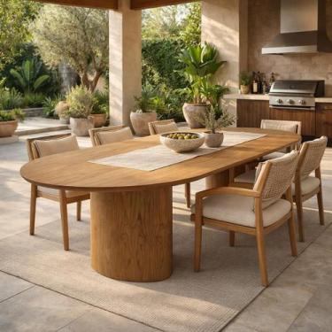 Imagem de Mesa Oval Savana Sala De Jantar E Gourmet Rústica Madeira Natural Área