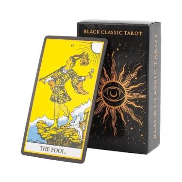 Imagem de Tarot Clássico Preto Com 78 Cartas E Livro De Instruções Para Adivinha
