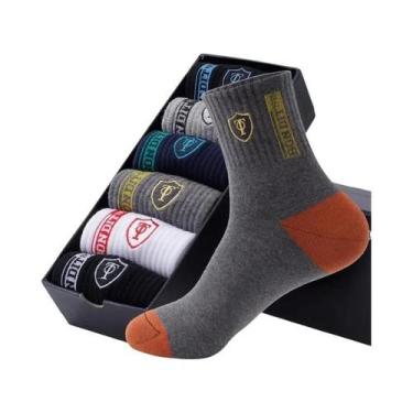 Imagem de Meias Esportivas Masculinas Leves E Respiráveis Para Basquete, 5 Pares
