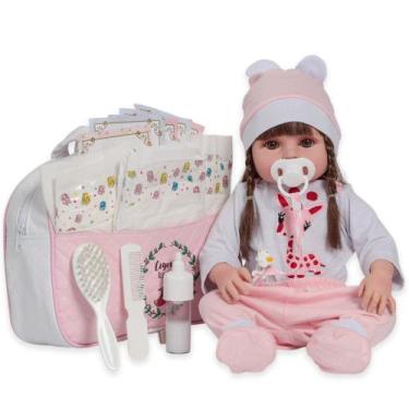 Imagem de Bebê Reborn Boneca Menina Girafinha Com Bolsa Maternidade - Cegonha Re
