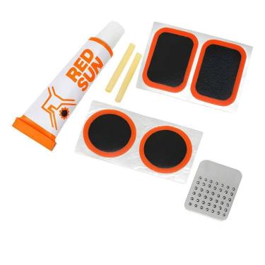 Imagem de Kit De Remendo De Pneus Para Bicicleta E Carrinho De Mão – Compacto E Prático 8 Peças