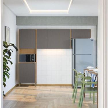 Imagem de Cozinha Compacta Soul 6 Portas Freijó/Gris - Kits Paraná, Cinza