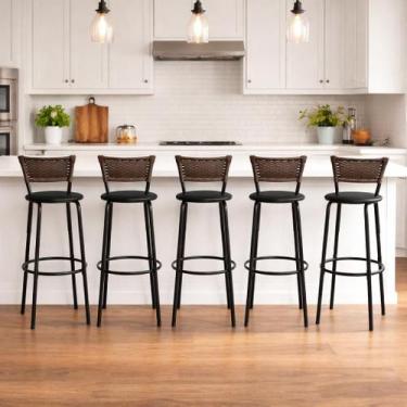 Imagem de Banquetas Alta Cadeiras Bancos Para Cozinha Gourmet Varanda Balcão Ilh