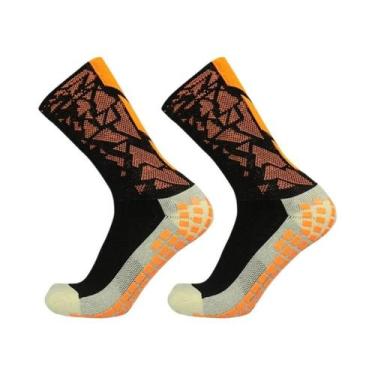 Imagem de Meias De Futebol Antiderrapantes Com Grip De Silicone - NONE, Laranja 