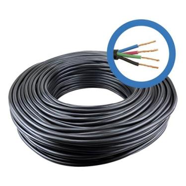 Imagem de Kit Cabo Pp 4 X 1,5mm 10 Metros Preto - Top fio