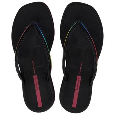 Imagem de Chinelo de Dedo Feminino Conforto Dia a Dia Ipanema Glow, Preto, Rosa,