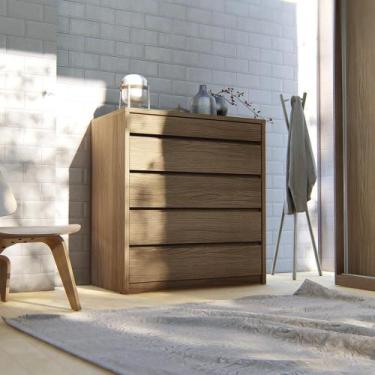 Imagem de Comoda Quarto Premium 5 Gavetas - Casa D, Noce