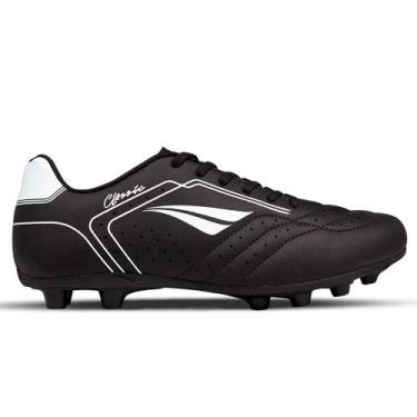 Imagem de Chuteira Penalty Futebol de Campo Classic Y1 Infantil Preta e Branca, 