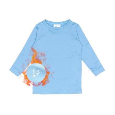Imagem de Blusa Segunda Pele Térmica Infantil Peluciado Para O Frio azul claro -