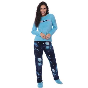 Imagem de Pijama Feminino Inverno Longo Soft Majestosa Fleece Adulto - Victory, 