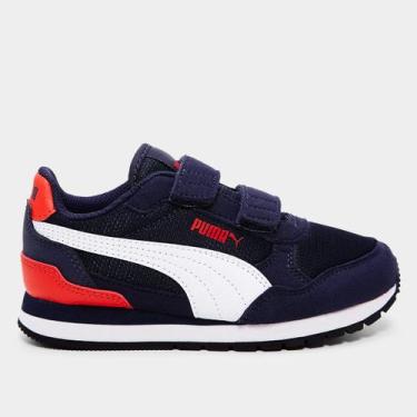 Imagem de Tênis Infantil Puma Runner V4 Mesh V, Marinho, 30