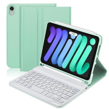 Imagem de Capa de teclado BORIYUAN para iPad mini 6, fólio sem fio de 8,3"