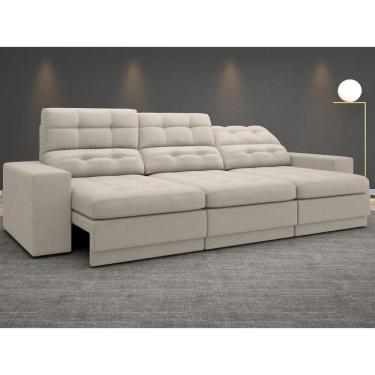 Imagem de Sofá Jobim 2,30m Assento Retrátil e Reclinável Velosuede - NETSOFAS