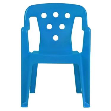 Imagem de Cadeira Plástica Infantil Poltroninha Kids Azul - Mor